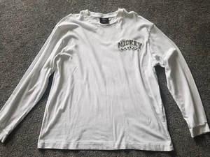 Disney Mickey Mouse White Long Sleeve Top Size XL With Mickey Logo & No 28 Logo - Picture 1 of 9