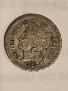 1872 three 3 Cent Nickel - Picture 1 of 5