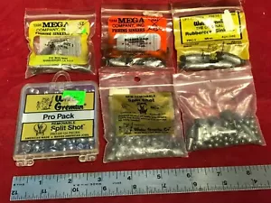 6 Packages of Lead Sinkers Various Types and Sizes - Over One Pound Total Weight - Picture 1 of 3