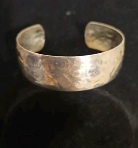Vintage Danecraft Sterlingsilber breites Armreif Armband geätzt 6"x 1,25" - Bild 1 von 6