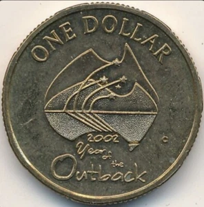 2002 AUSTRALIAN $1 DOLLAR COIN | QEII | YEAR OF THE OUTBACK - Picture 1 of 2
