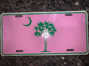 South Carolina Pink Palmetto License Plate Booster Vintage NWT - Picture 1 of 2