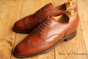 Grenson Tan Brown Leather Oxford Brogue Shoes UK 8.5 G US 9.5 EU 42.5 - Picture 1 of 10