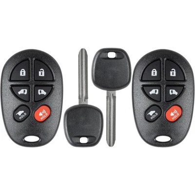 2 Replacement For 2004 - 2010 Toyota Sienna Van 4-Door Key +Fob Remote GQ43VT20T Foto 1 de 4
