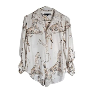 Jane Delancey Damen Gr. M Giraffen Rollriegelärmel Hemd Bluse Knopfleiste gebraucht, in einwandfreiem Zustand  - Bild 1 von 7