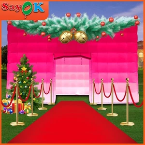 Aufblasbarer Nachtclub 20 Fuß Weiß Aufblasbar Würfel Partyzelt mit LED Lichter USA - Bild 1 von 9