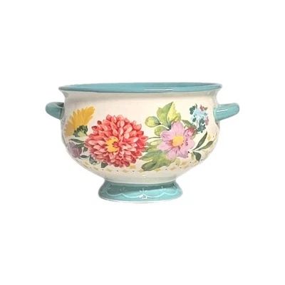 Cuatro (4) mujeres pioneras ~ florales multicolores ~ 20 OZ Cuencos de sopa ~ gres (4) Foto 1 de 4