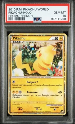 Pikachu Pokemon 2010 Holo PW Pikachu World French PSA 10 - Image 1 of 2