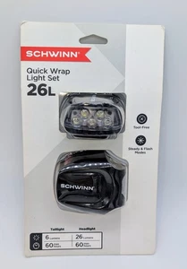 Schwinn 26L Quick Wrap Licht Set Fahrrad Frontscheinwerfer & Rücklicht Set - Bild 1 von 2