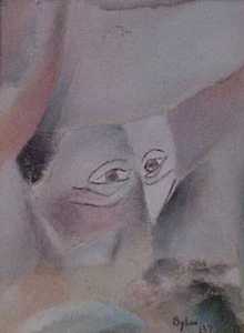 HAITIANISCHES GEMÄLDE VON ROBERT SYLVAIN 12X9 DATIERT 1987 - Bild 1 von 4