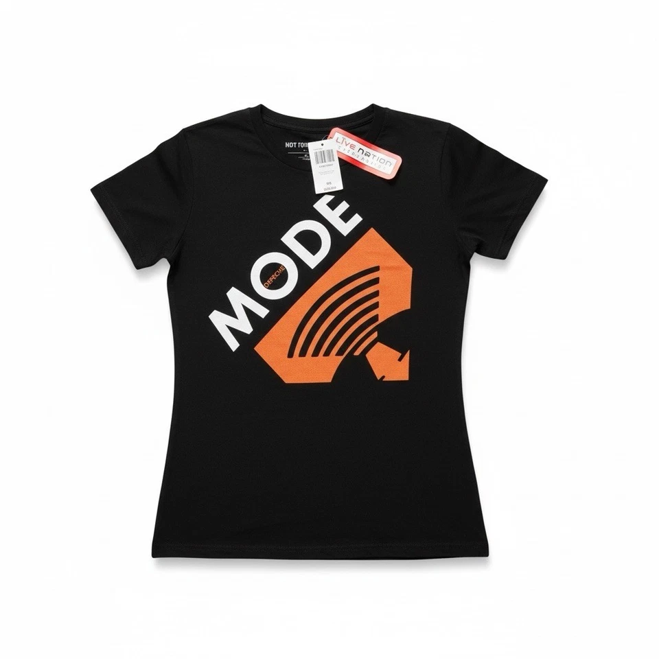 Camiseta Depeche Mode Negra con Estampado Gráfico Naranja Brillante Talla Mediana Nuevas Etiquetas Foto 1 de 2