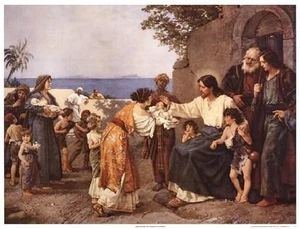 H. Clementz Christ Blessing the Children Open Edition - Picture 1 of 1