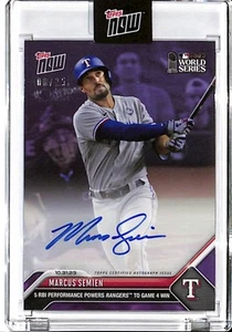 2023 TOPPS NOW MLB WORLD SERIES #1067C MARCUS SEMIEN - 8/25 PURPLE AUTOGRAPH! - Picture 1 of 2