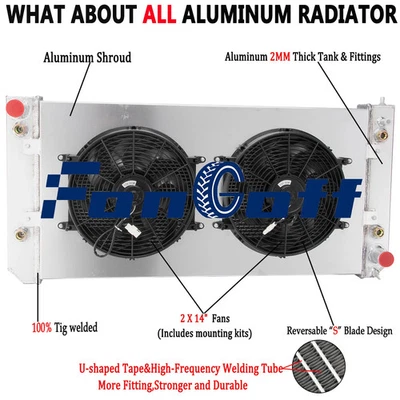 Fit 2003-09 Chevy Kodiak GMC Topkick C4500 C5500 C6500 3-Row Radiator Shroud Fan - Image 1 of 4