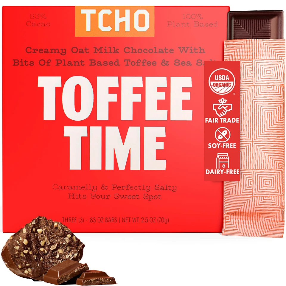 Vegan Chocolate Candy Toffee Time Bar Sea Salt 2.5 Ounce Gluten Free Snack - Image 1 of 1