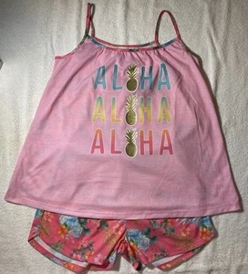 The Children’s PJ Place Girls Pink Aloha Summer Pajamas Size XL(14) - Picture 1 of 7