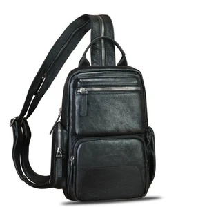 Genuine Leather Sling Bag for Men and Women Leather Sling Backpack Purses Cro... - Picture 1 of 7