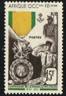 French West Africa Stamp 57  - Military Medal Issue - Image 1 of 1