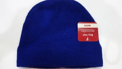 Boy Hat One Piece Size 6.5" X 9.25" Blue Color Beanie New - Image 1 of 4