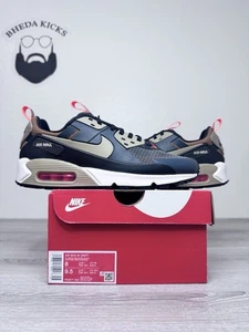 Size 8 - Nike Air Max 90 Drift Dark Smoke Grey Khaki Black Crimson FB2877-002 - Picture 1 of 9