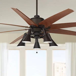 72" Farmhouse Indoor Ceiling Fan with LED Light Remote Bronze Living Room House - Picture 1 of 8