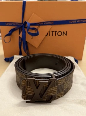 ¡NUEVO! Cinturón Louis Vuitton Damier Patrón Auténtico Para Hombre M9807 Color Marrón 120/48 Foto 1 de 4