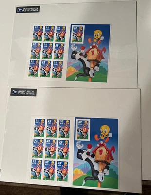 Twitty and Sylvester 32 cent USA stamp sheet - perf and imperf - Scott # 3204 - Image 1 of 2