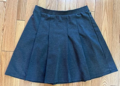 Falda plisada Lands End para mujer gris liso uniforme falda de trabajo talla 12 Foto 1 de 4