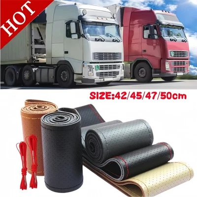 Lenkradhülle passend SUV LKW Lenkradbezug Echtleder Lenkrad Bezug Auto  groß - Bild 1 von 4