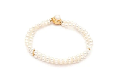 Pulseira de pérolas de ouro amarelo 14k 7,25" A3 - Imagem 1 de 4