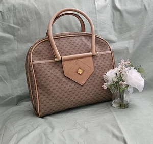 Damen Vintage Gucci PVC Braun Leder Top Griffe Handtasche - Bild 1 von 16