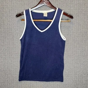 Lucky Brand Tank Top Women's XS Blue Pullover Sleeveless Terry Cotton Casual - Picture 1 of 7