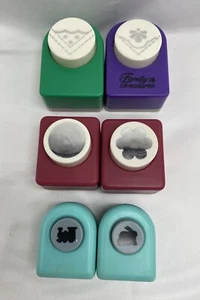 Set of 6 Paper Punches Train Bunny Flower Circle Corners Spring-EASTER - Picture 1 of 6