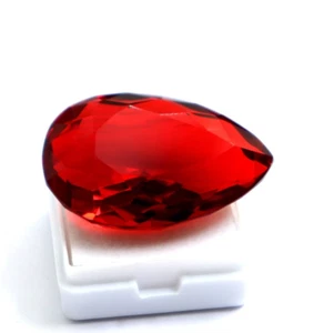 Pear Shape Loose Gemstone topaz pendant  73 Ct AAA+ Red Brazilian Topaz - Picture 1 of 5