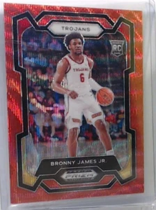2024 PANINI PRIZM BRONNY JAMES ROOKIE RED WAVE REFRACTOR #86 TROJANS LAKERS MPK - Picture 1 of 2