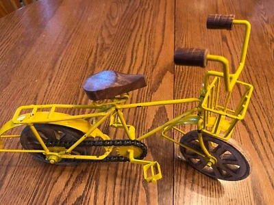 Vintage Bicycle Sculpture Steel & Wood  13-1/2" Hand Made - Image 1 of 4