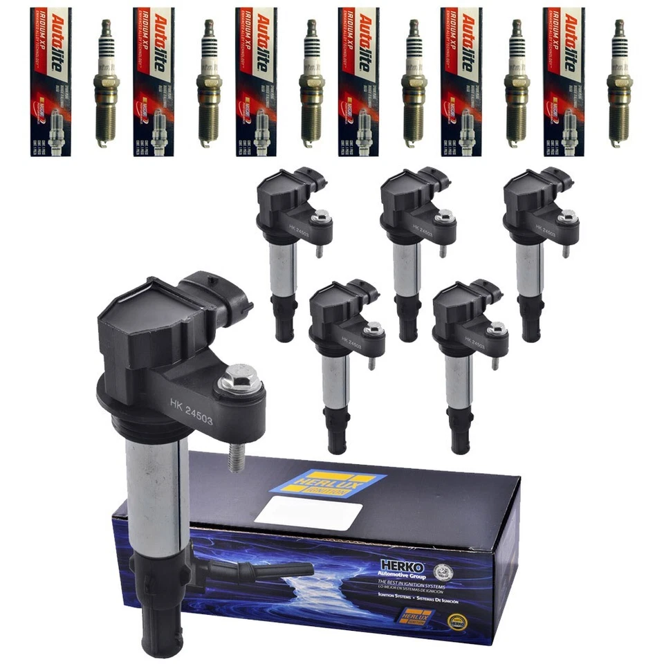 Nuevas bobinas de encendido Herko (6) + (6) bujías Autolite para Buick GMC 2004-10 Foto 1 de 3