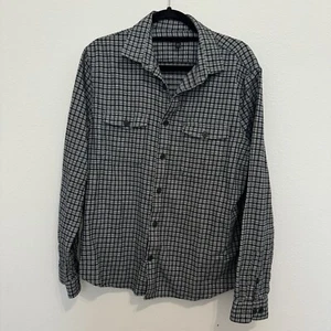 Express Men’s Black and White Plaid Long Sleeve Casual Button Down Shirt Size L - Imagen 1 de 5