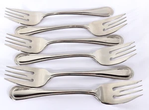 6 Individual Salad Forks Continental Bead WALLACE SILVER 18/10 Stainless EXC++! - Picture 1 of 6