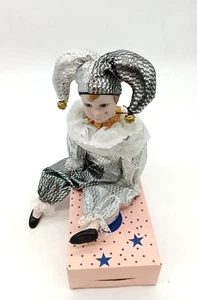 Vintage ITC New Orleans 11" Porzellan Harlekin Karneval Narr Puppe in Box - Bild 1 von 7