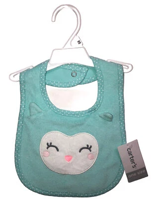 Carter's Bebé Niña Infante Azul Babero Búho Talla Única Nuevo Foto 1 de 4