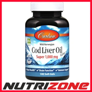 Carlson Labs Wild Norwegian Cod Liver Oil Gems 1000mg - 100 softgels - Picture 1 of 10
