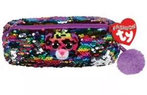 New TY Flippable Sequins 8" Dotty the Leopard Fashion Pencil Case - Picture 1 of 3