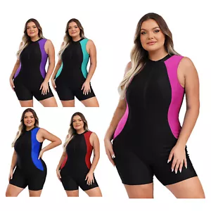 CHICTRY Damen Schwimmanzug Ärmellos Trikot Sport Boyleg Einteiler Badebekleidung - Bild 1 von 45