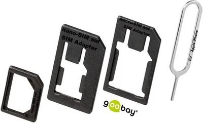 GOOBAY ® SIM Kartenadapter 3in1 Simkartenadapter nano-SIM -> micro & SIM micro-SIM -> SIM