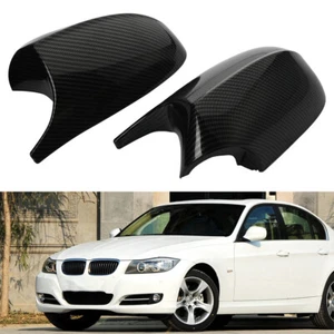 Pair Carbon Fiber Mirror Covers Cap For BMW E90/E91 LCI 328i 323i 335i 2008-2011 - Picture 1 of 13