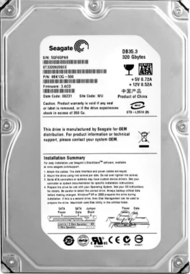 Disk Seagate DB35.3 ST3320820SCE 320GB 7200U/Min 8MB SATA II 3.5'' Pollici - Immagine 1 di 3