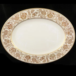 WEDGWOOD DAMASK Oval Platter 15.4" long NEW NEVER USED made in England - Picture 1 of 2
