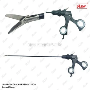 Laparoscopic SS Curved Scissor Forceps 5mmx30mm Reusable Surgical Instruments - Picture 1 of 8
