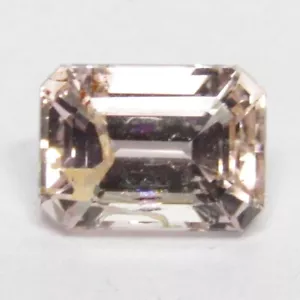 1.38Cts Genuine Natural Peach Color Morganite Emerald Cut Loose Gemstone - Picture 1 of 7